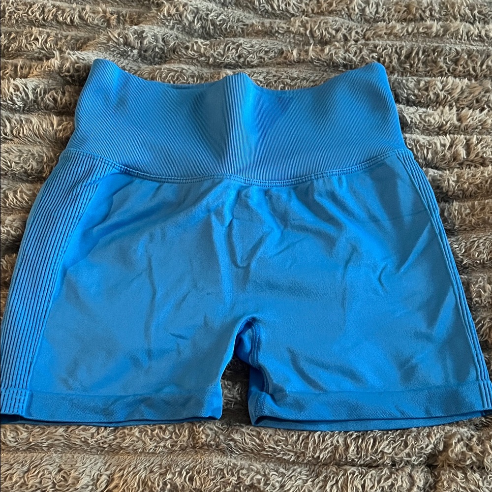 Women's Blue High-Waisted Shorts